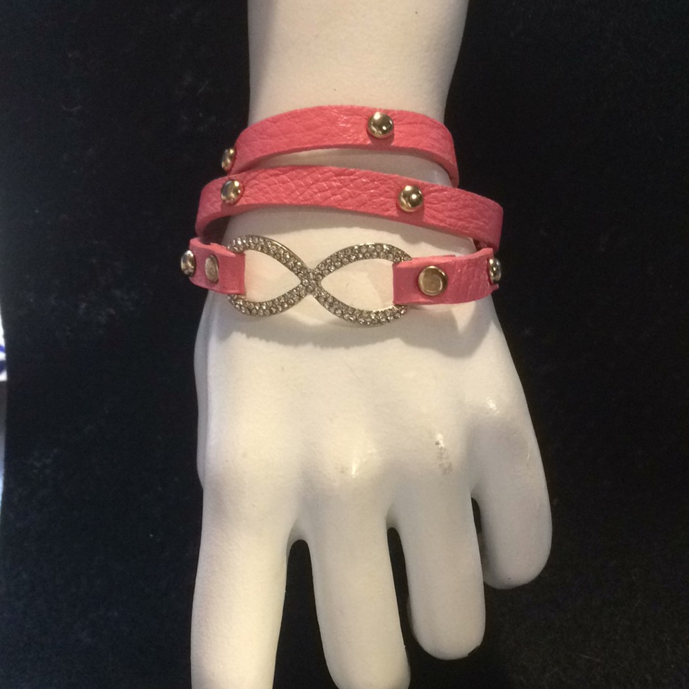 Gold diamond infinity wrap around bracelet